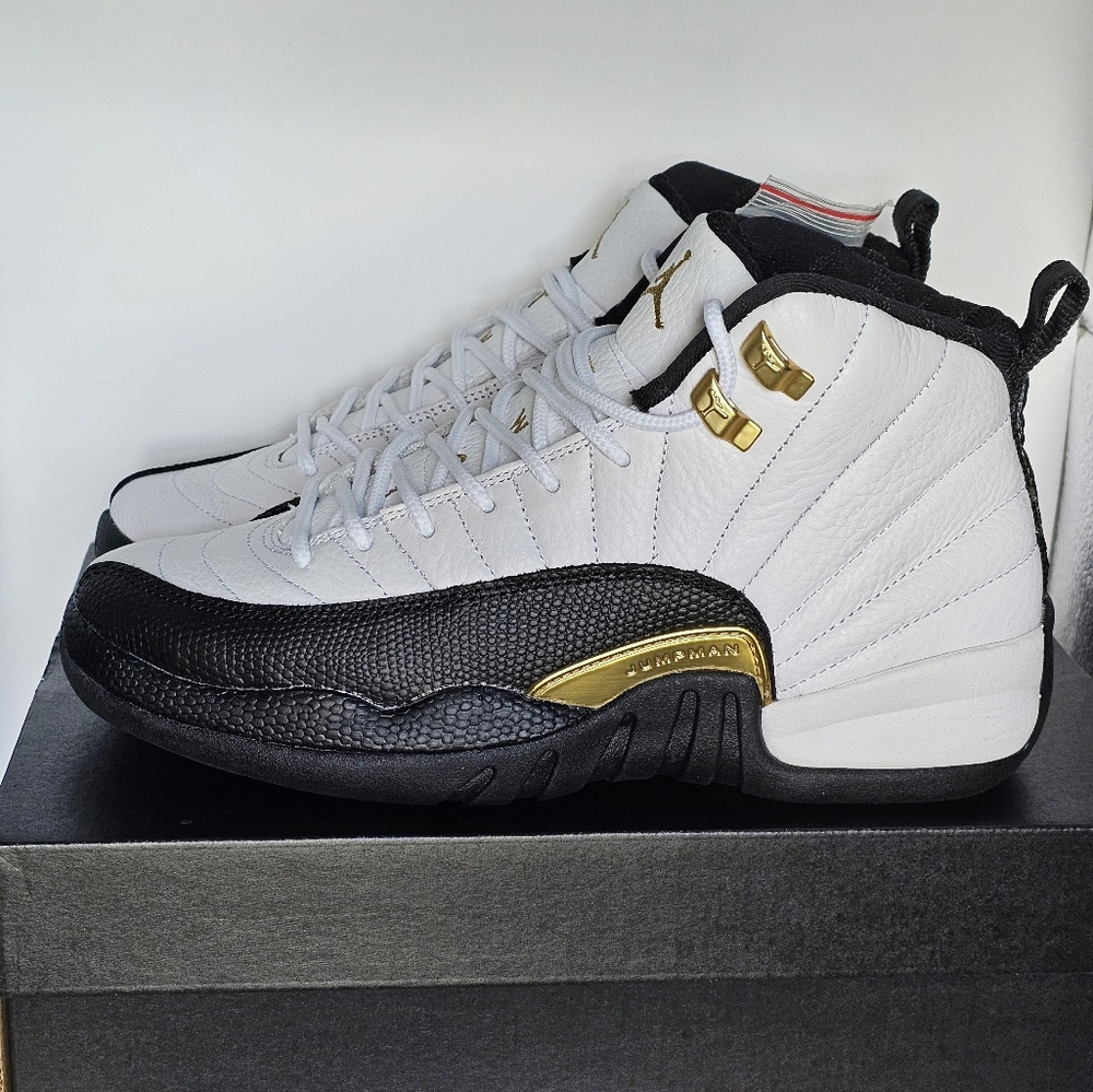 Air Jordan 12 Retro (GS) Royalty 6.5Y White/ Metallic Gold-Black 153265-170